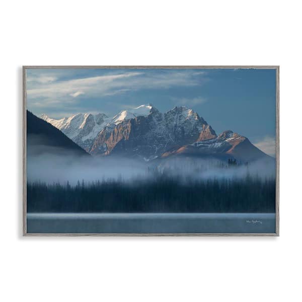 Stupell Industries Emerald Lake & Mountain by Alan Majchrowicz Gray Framed Nature Giclee Art Print 12 in. x 18 in.