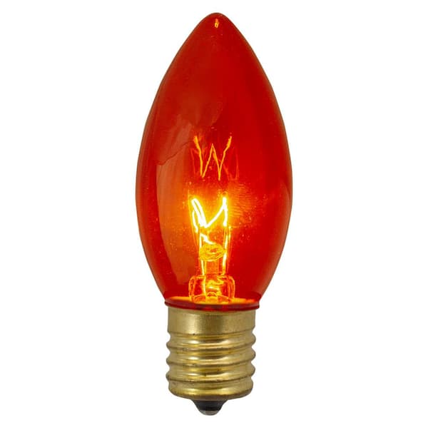 Northlight 3 in. C9 Orange Transparent Christmas Replacement Bulbs (Set of 4)
