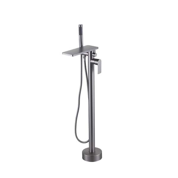 ARCORA 2-Handle Claw Foot Tub Faucet with Hand Shower in. Brushed Nickel