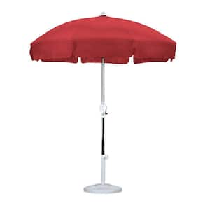 7-1/2 ft. Anodized Aluminum Push Tilt Patio Umbrella in Red Olefin