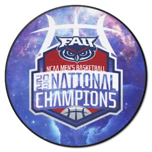 Florida Atlantic University NCAA Men's Basketball National Championship Logo Blue Basketball Rug - 27 in. Dia