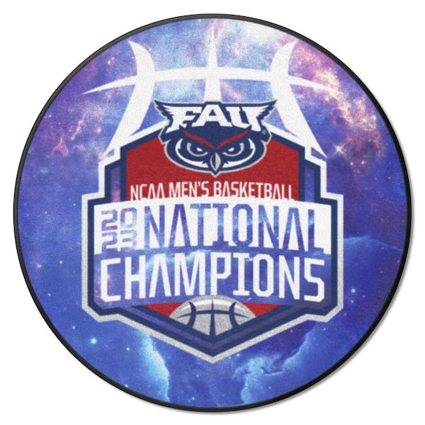 FANMATS Florida Atlantic University NCAA Men's Basketball National Championship Logo Blue Basketball Rug - 27 in. Dia