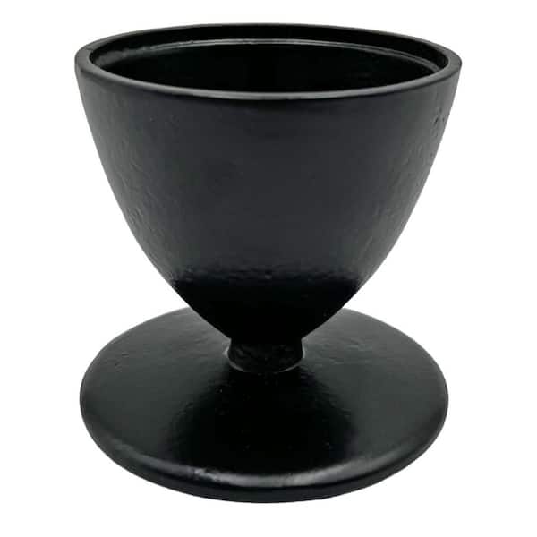 Black 4 in. Chalice Aluminum Decorative Candle Holder