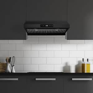 30 in. Ducted Under Cabinet Range Hood with 3-Way Venting Changeable LED Powerful Suction in Matte Black