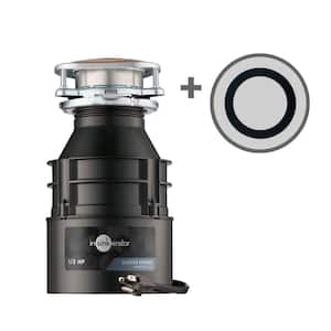 Badger 500 W/C, 1/2 HP Continuous Feed Kitchen Garbage Disposal with Power Cord and Putty-Free Sink Seal, Badger Series
