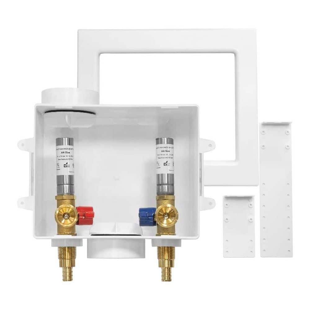 Washing Machine Outlet Box with Stainless Steel Water Hammer Arrestor, Washer Plumbing Box with Center Drain price history on PriceWatchPro