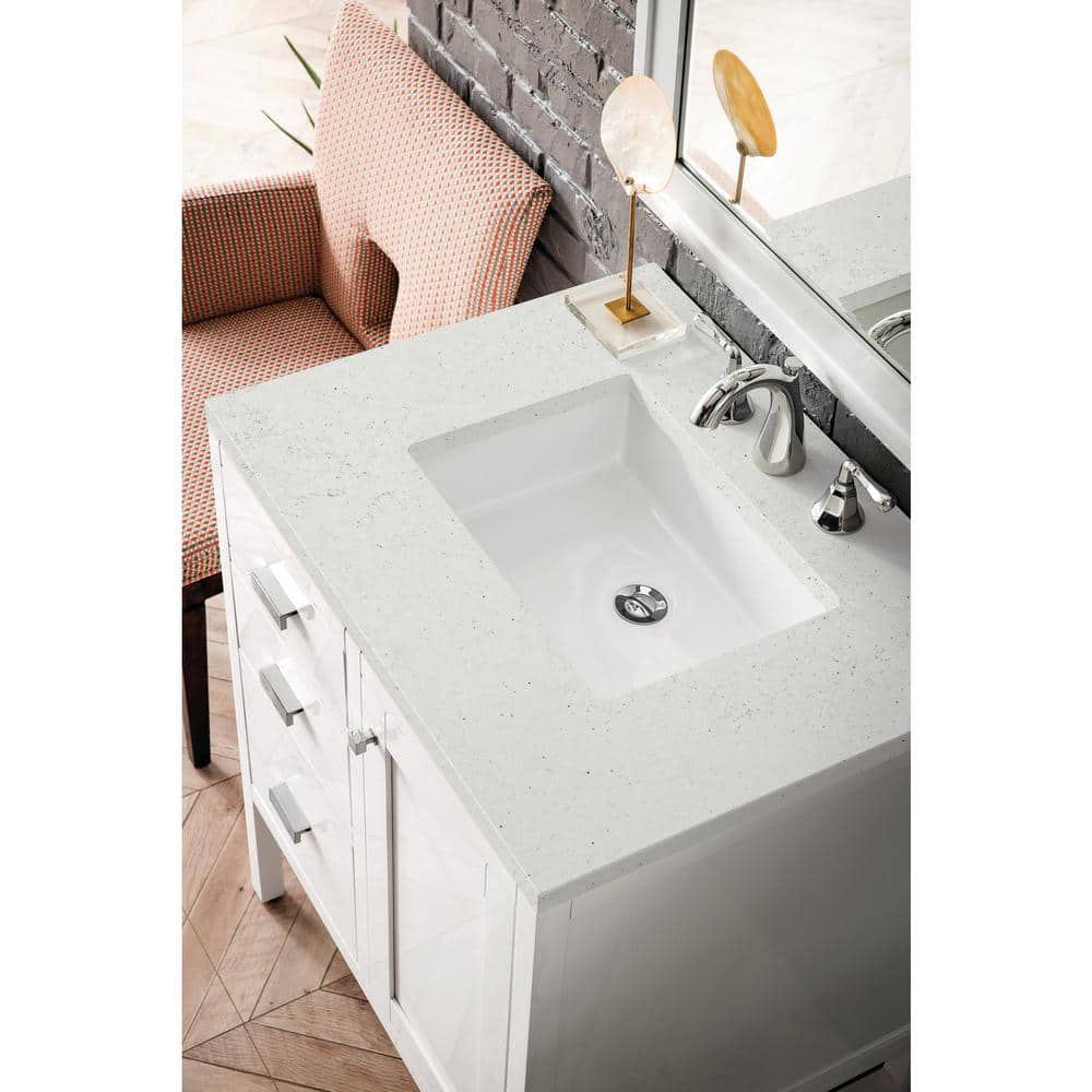 Glossy White Plywood Single Freestanding Bathroom Vanity
