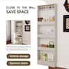Infographic showing vertical storage and spacious space benefits.