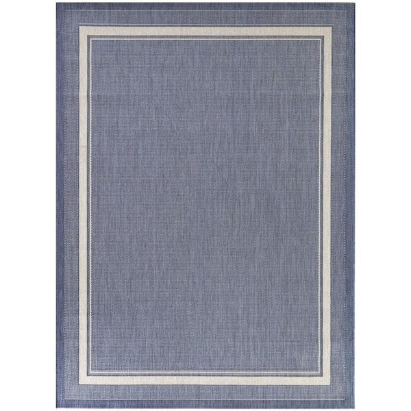 Hampton Bay Amberview Dark Blue Doormat 2 ft. x 7 ft. Indoor/Outdoor Area Rug