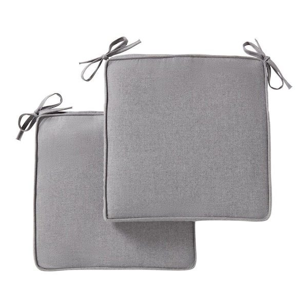 Sunbrella Cast Slate Square Reversible Outdoor Seat Cushion (2-Pack)
