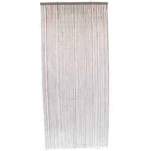 Beaded Taupe Bamboo Curtain Door 65 Strings 35.5 in. W x 78.8 in. L Wall Mounted Light Filtering Sheer Curtain 1 Panel