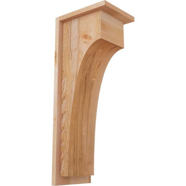 Ekena Millwork 8 in. x 10 in. x 26 in. Huntington Rough Sawn Western Red Cedar Corbel with Backplate