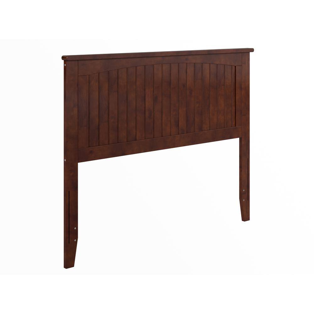 AFI Nantucket Full Solid Wood Panel Headboard with Attachable Charger, Walnut