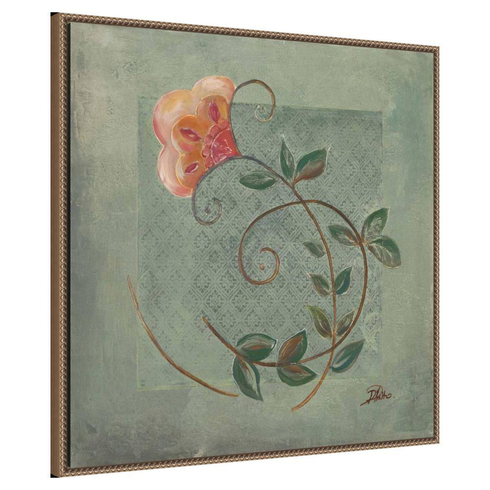 Amanti Art Floral Ornaments in Green II by Patricia Pinto Canvas Wall Art Print Framed 30 x 30-in.