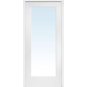 30 in. x 80 in. Right Hand Primed Composite Glass Full Lite Clear Single Prehung Interior Door