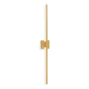 1-Light 43.7 in. Minimalist Linear Gold LED Wall Sconce for Bathroom Living Room Restaurant, 3000K Triac Dimmable