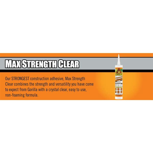 Gorilla 9 oz. Max Strength Construction Adhesive Clear 8212302