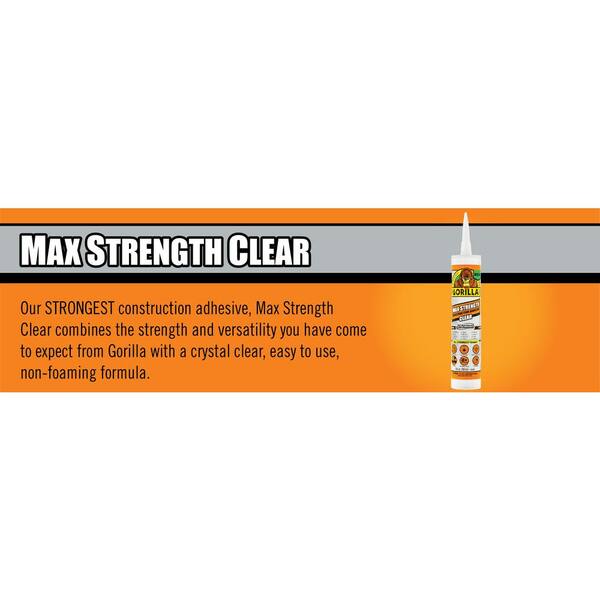 Gorilla Max Strength Clear 12-Pack Clear Polymer-based Interior/Exterior  Construction Adhesive (9-fl oz) in the Construction Adhesive department at