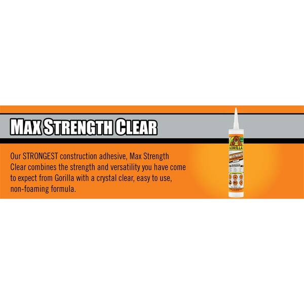 thumbnail interactive-video image 1 of Gorilla Max Strength Construction Adhesive - Clear 9oz Cartridge (2-Pack) 1 of 12