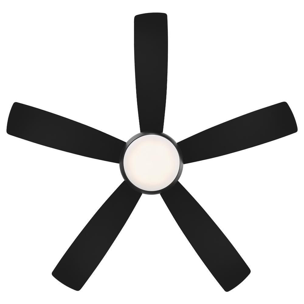 Odyssey Smart 52'' Matte Black Plywood Low Profile Ceiling Fan with LED Light