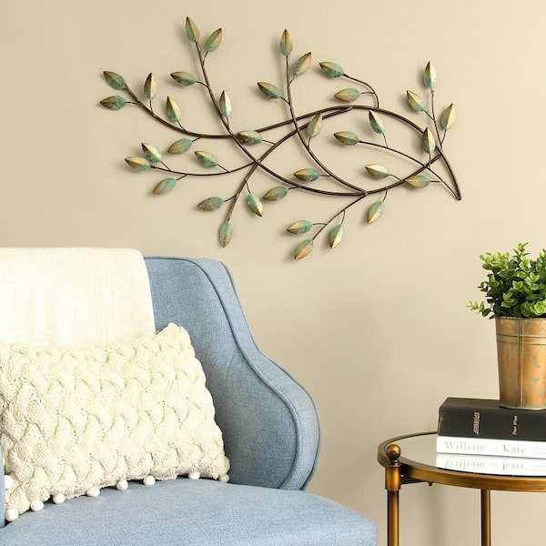 Stratton Home Decor Patina Blowing Leaves Metal Wall Decor S09581 ...