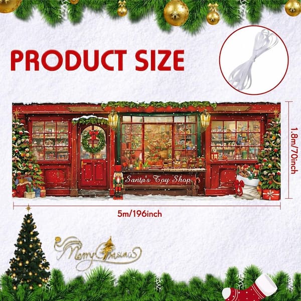 Justincity 16.4 ft Christmas Garage Door Banner Santa s Toy Shop