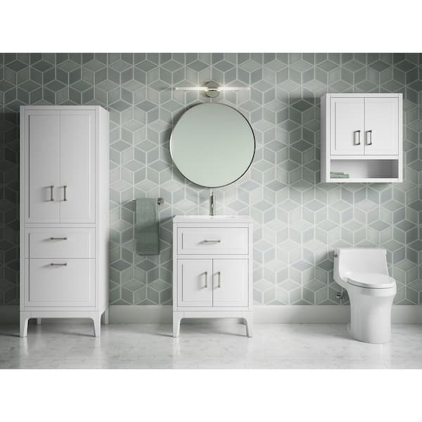 KOHLER Seer 24 in. W x 18 in. D x 36 in. H Single Sink Freestanding Bath Vanity in White with Quartz Top