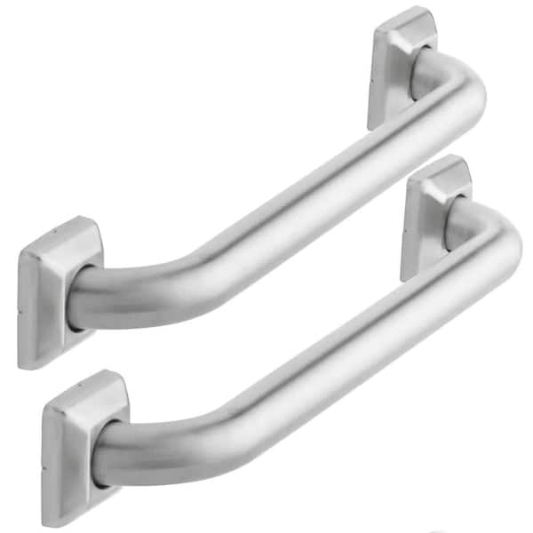 12in. Stainless Steel Bathroom Grab Bars for Handicap, Elderly, Disabled, Injury (2-Pack)