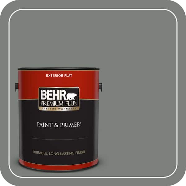 BEHR PREMIUM PLUS 1 gal. #MQ6-20 Coastal Storm Flat Exterior Paint & Primer