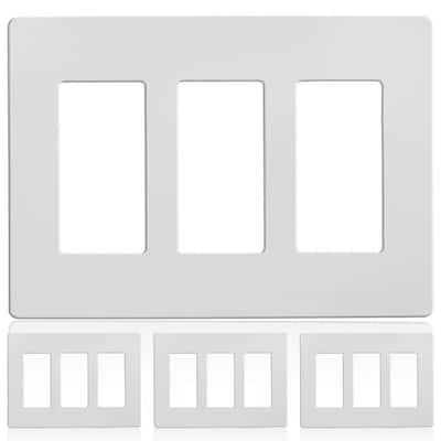 20PK Screwless 1 Gang Wall Plate Outlet Covers for Rocker Switch GFCI Snow-White 