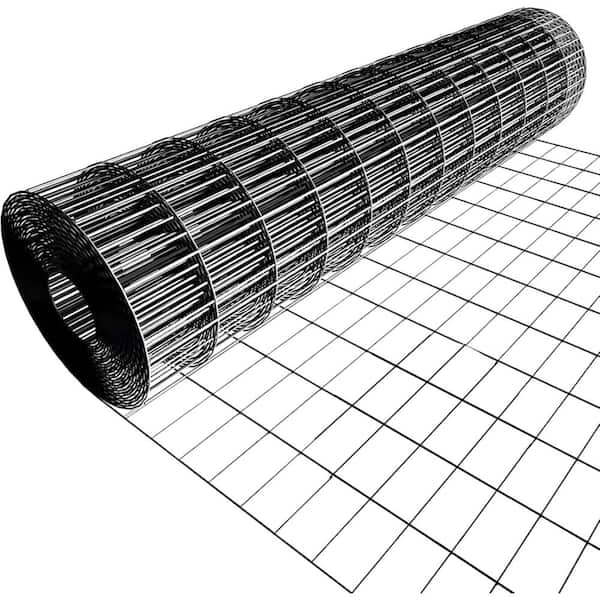 5 ft. x 50 ft. Black Vinyl Coated Hardware Cloth, 60 in. H PVC Coated Welded Wire Mesh Fence, Metal Garden Fencing