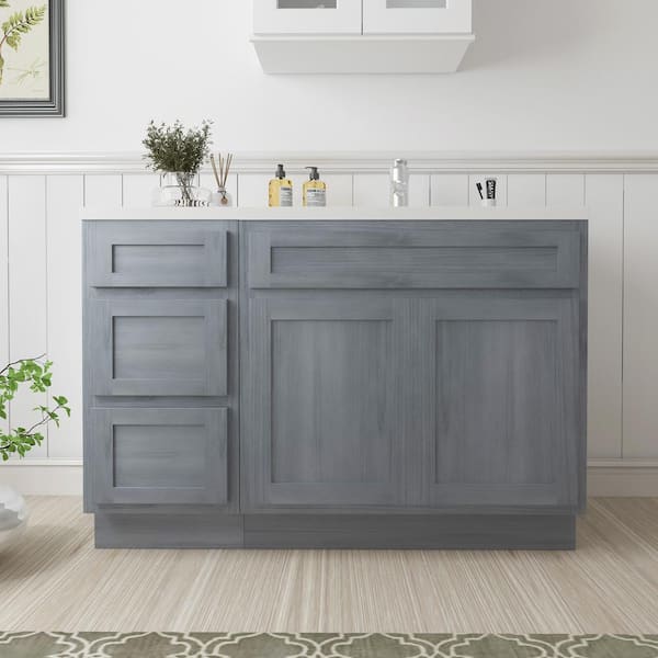 Vanity Art 48 in. W x 21 in. D x 32.5 in. H Bath Vanity Cabinet without Top in Silver