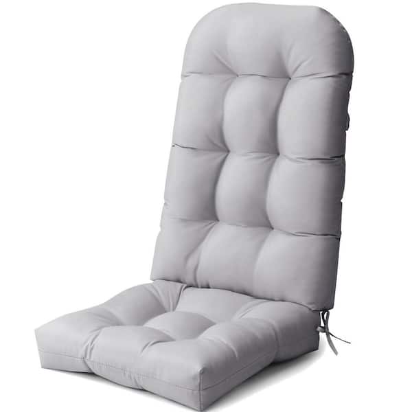 Crestlive Products 50 in. x 20 in. x 4 in. 1-Piece Patio Adirondack Chair Cushion in Light Gray Replacement Outdoor Chair Cushion with Ties