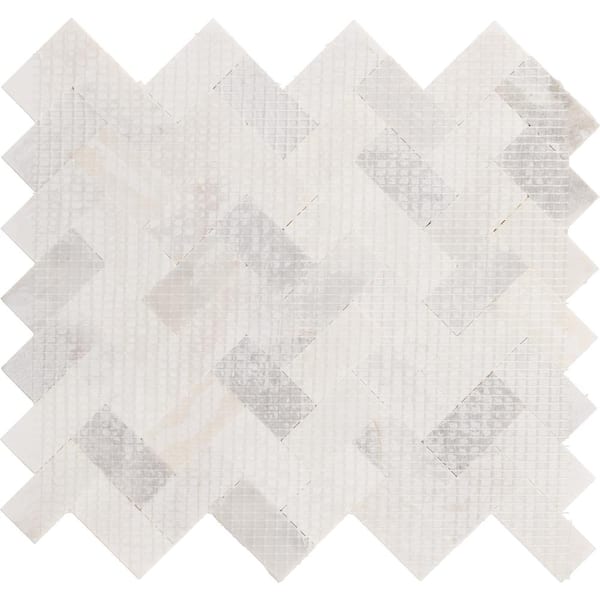 Daltile Xpress Mosaix Groutless Daphne White Honed 11 in. x 12 in