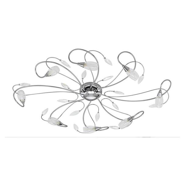 EGLO Gerbera 8-Light Flush Mount Ceiling/Wall Chrome Light with Crystal Accents