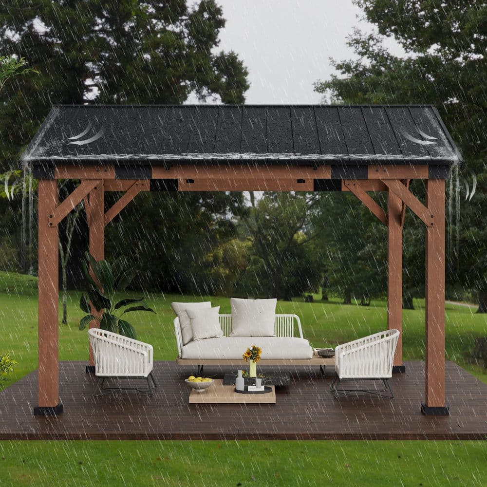 Norwood 12x10 Cedar and Steel Outdoor Gazebo