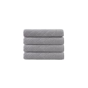 Gracious 4-Piece Silver Turkish Cotton Hand Towels