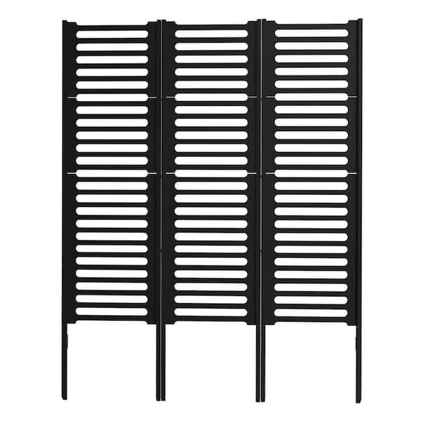 Oumilen 42.5 in. Metal Outdoor Privacy Screen Privacy Fence Panels Black