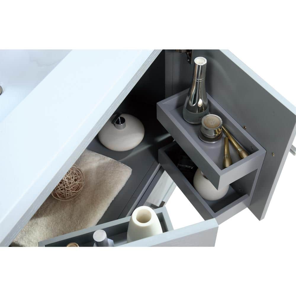 Riley 37" Sea-Salt Gray Solid Wood Single Vanity with Quartz Top