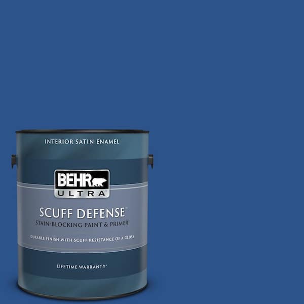 BEHR ULTRA 1 gal. #P520-7 Flashy Sapphire Extra Durable Satin Enamel Interior Paint & Primer