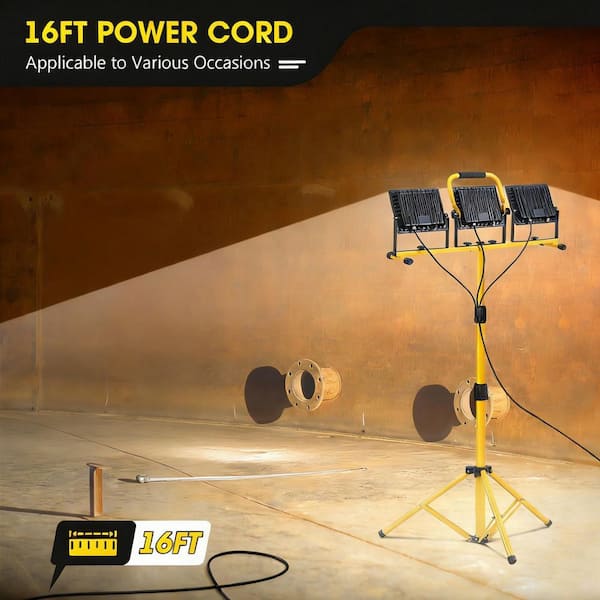 BIBIVIS 110V 21000 Lumen LED Work Lights with Stand, 3-Head