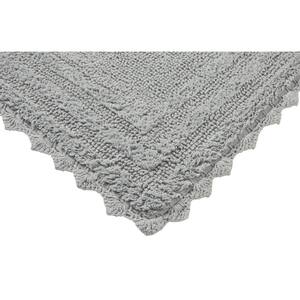 Lilly Crochet Collection 24 in. x 40 in. Gray 100% Cotton Rectangle Bath Rug