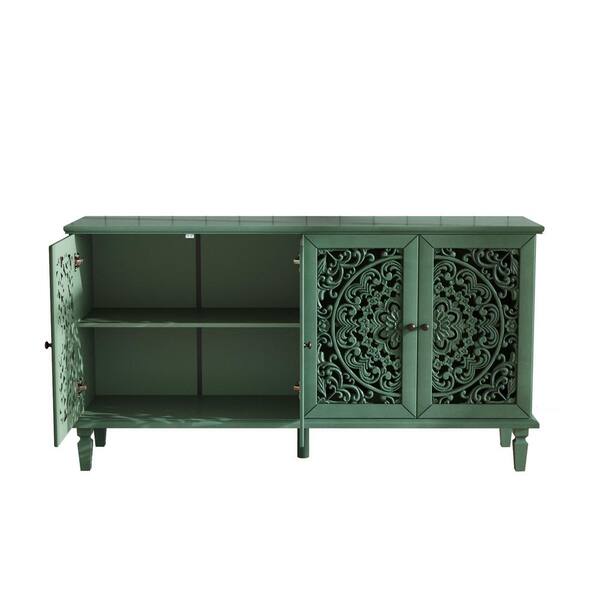 59.84 in. W x 15.74 in. D x 31.5 in. H Bathroom Green Linen Cabinet