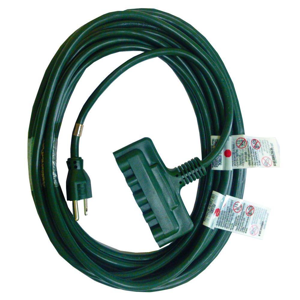 Yodotek 25FT Multiple Power Extension Cord Black,4 Evenly-Spaced Inline Outlet, LED Indicator.16 Gauge 13Amp 1625Watts,Weatherproof Ideal For Outdoor Landscaping Lighting,Holiday Decoration ETL Listed