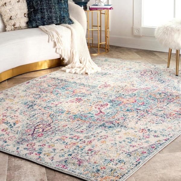 Shop Harley 4x6 Area Rug Blue & Cream, Indoor Rugs