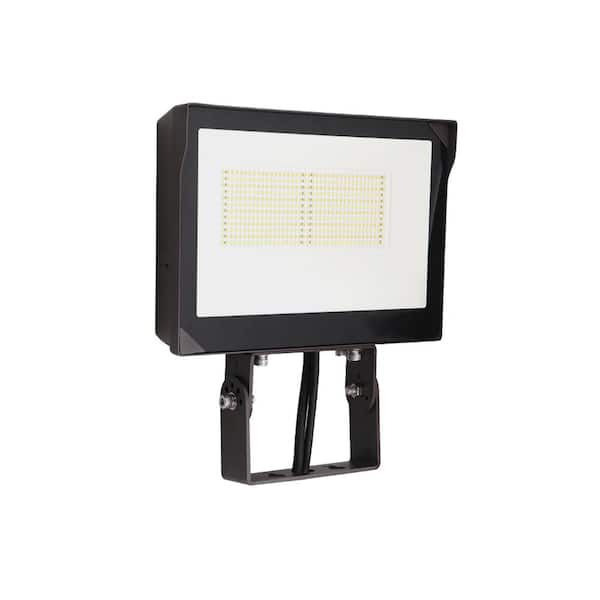 MEDINAH POWER 250-Watt Equivalent Integrated LED Outdoor Bronze Flood Light, 8000 Lumens, 5000K Daylight, Dusk-to-Dawn