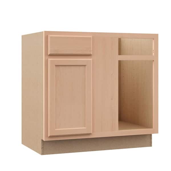 Recessed Panel 36 in. W x 24 in. D x 34.5 in. H Assembled Blind Base Kitchen Cabinet in Unfinished