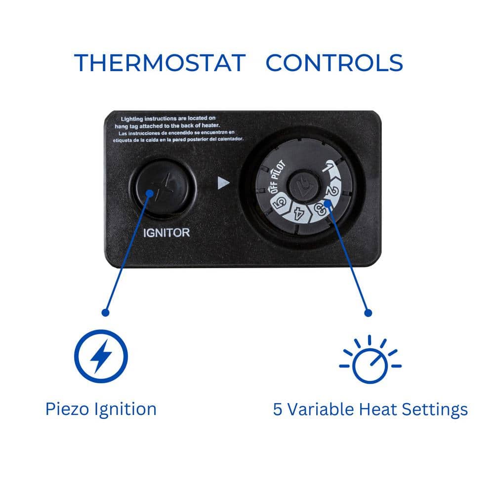 White Propane Infrared Wall-Mount Heater with Thermostat Control