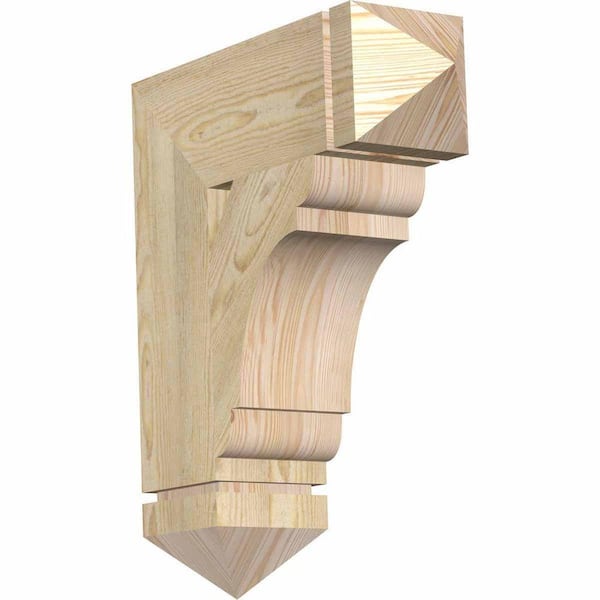 Ekena Millwork 6 in. x 24 in. x 20 in. Douglas Fir Olympic Arts and Crafts Rough Sawn Bracket