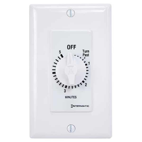 FD Series 20 Amp 5-Minute Indoor In-Wall Spring Wound Countdown Timer, White